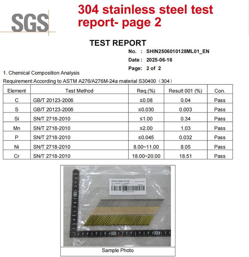 SimCos 34-30 Degree Framing Nails 304 Stainless Steel D Head Paper Tape Strip Nails for 30 to 34 degree Framing Nailer (2-1/2"-280 PCS) - Image 5